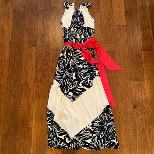 Vince Camuto navy & white maxi dress